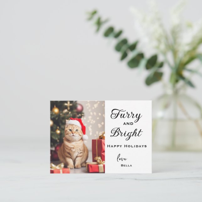 Personalised Pet Holiday Cards, Pet Christmas Card (Standing Front)