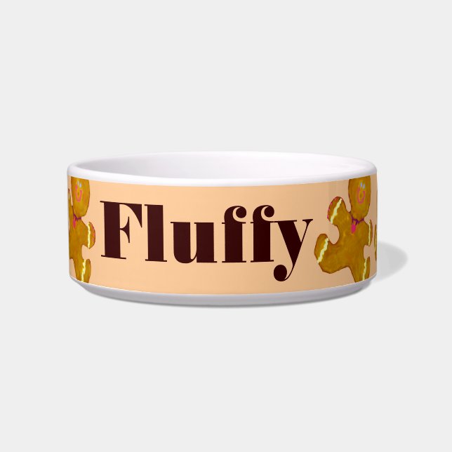 Personalised Pet Holiday Gingerbread Cookies Bowl (Front)