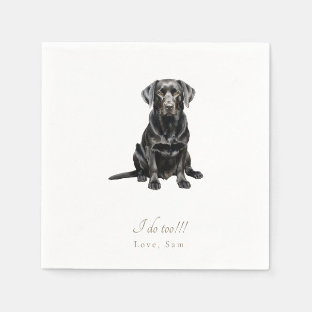 Personalised Pet I do Too!!! Wedding Napkins (Front)