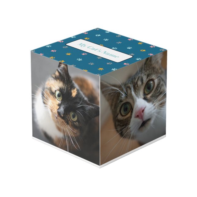 Personalised Pet Keepsake for Cats or Dogs Cube (Front Angled)