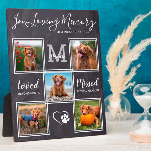 Personalised Pet Loss 5 Photo Dog Memorial Plaque