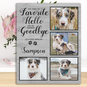 Personalised Pet Loss Photo Collage Pet Memorial Plaque