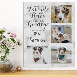 Personalised Pet Loss Sympathy Pet Memorial Photo Faux Canvas Print