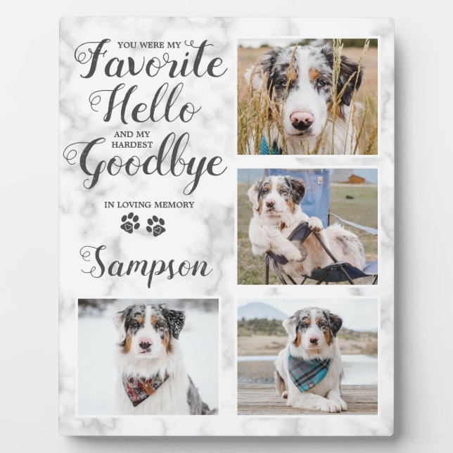 Personalised Pet Loss Sympathy Pet Memorial Photo Plaque (Front)