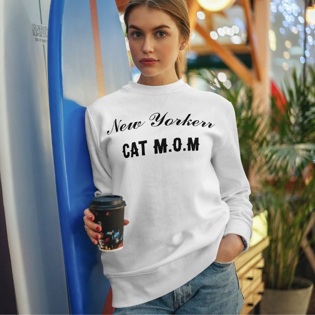 Personalised Pet Lover Cat Mum Script City Name Sweatshirt (Creator Uploaded)