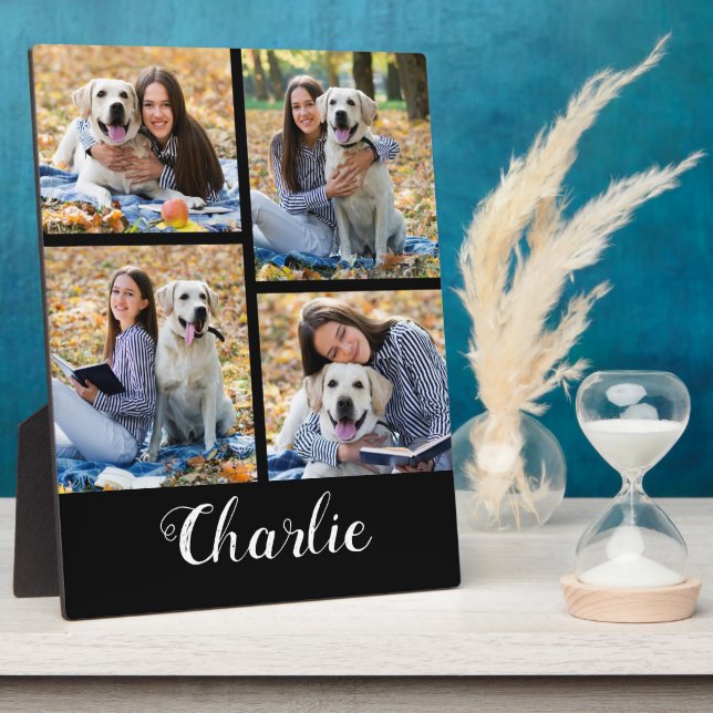 Personalised Pet Lover Dog Photo Collage Plaque (Side)