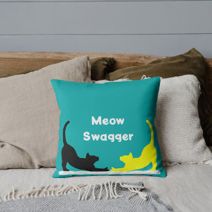 Personalised Pet Lover Funny Cat Quote On Blue Cushion