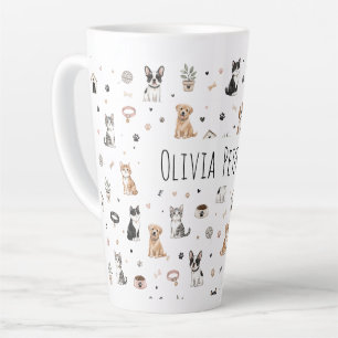 Personalised Pet Lover Latte Mug with Custom Name