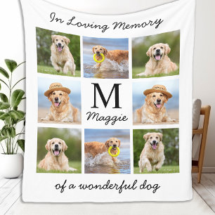 Personalised Pet Memorial 8 Photo In Loving Memory Fleece Blanket