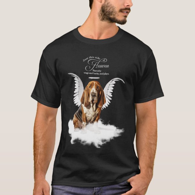 Personalised Pet Memorial Basset Hound Dog T-Shirt (Front)