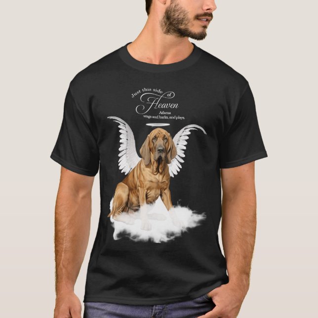 Personalised Pet Memorial Bloodhound Dog T-Shirt (Front)