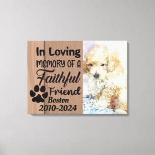 Personalised pet memorial canvas print