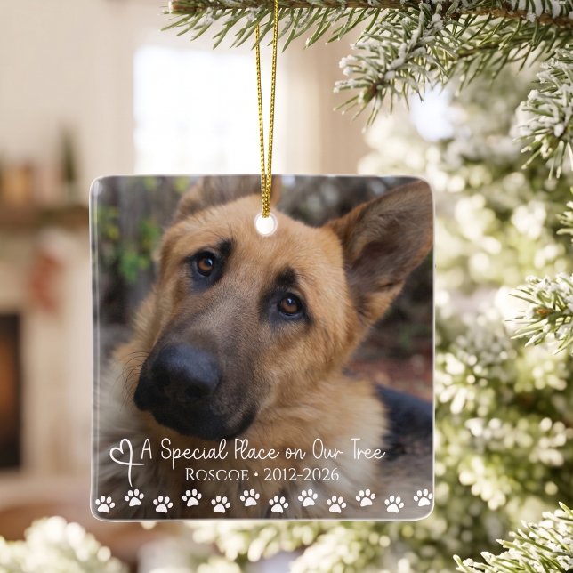 Personalised Pet Memorial Christmas Ceramic Ornament (Creator Uploaded)