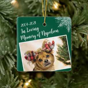 Personalised Pet Memorial Christmas Photo Ceramic Ornament