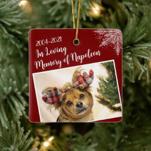 Personalised Pet Memorial Christmas Photo Ceramic Ornament