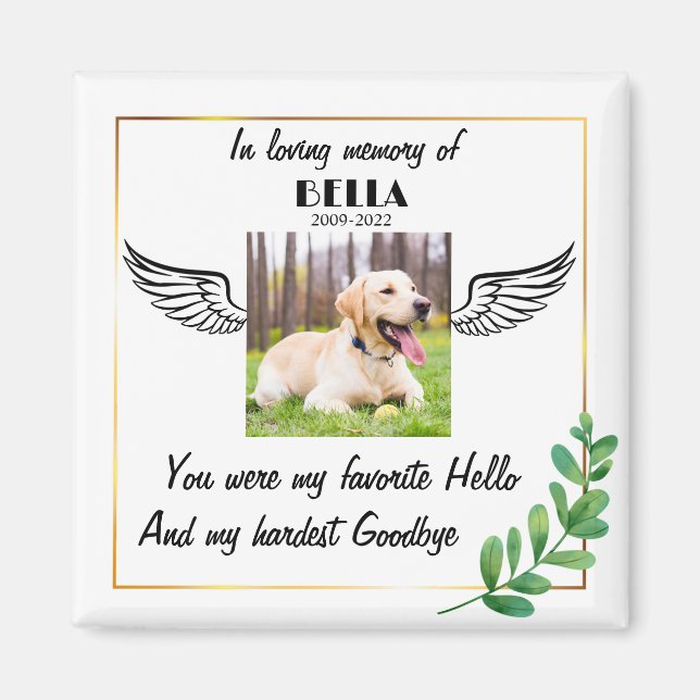 Personalised Pet Memorial Gift Loss of dog custom Magnet (Front)