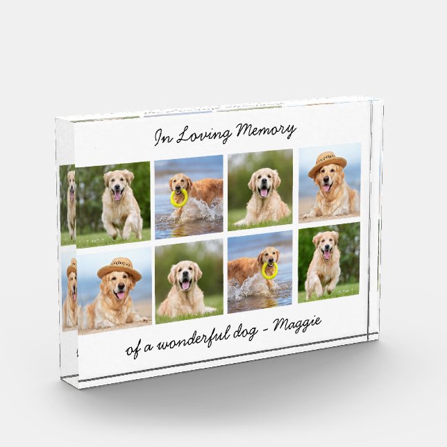 Personalised Pet Memorial In Loving Memory Photo Block (Left)