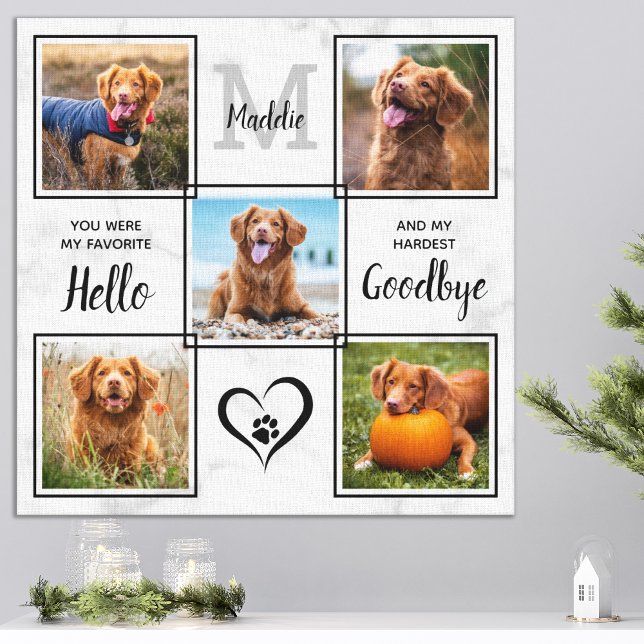 Personalised Pet Memorial Keepsake 5 Photo Collage Canvas Print (Creator Uploaded)