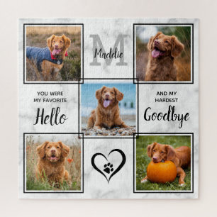 Personalised Pet Memorial Keepsake 5 Photo Collage Jigsaw Puzzle