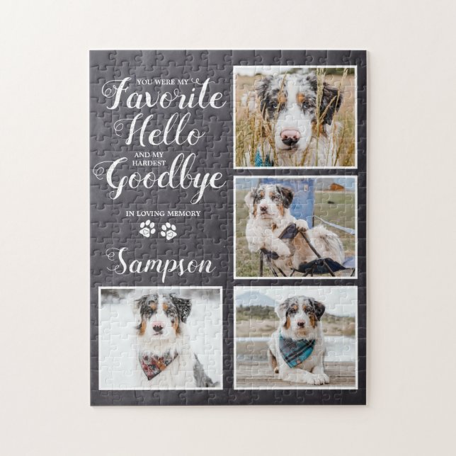 Personalised Pet Memorial Keepsake Photo Collage Jigsaw Puzzle (Vertical)