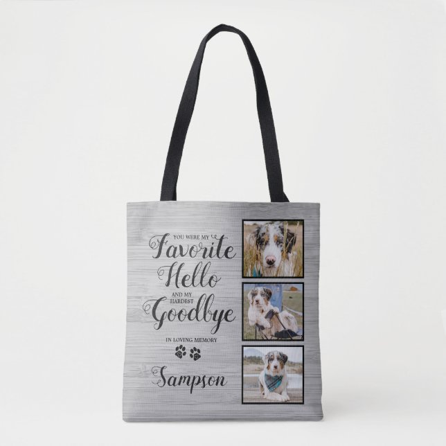 Personalised Pet Memorial Keepsake Photo Tote Bag (Front)