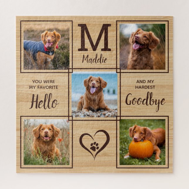 Personalised Pet Memorial Pet Loss 5 Photo Collage Jigsaw Puzzle (Vertical)