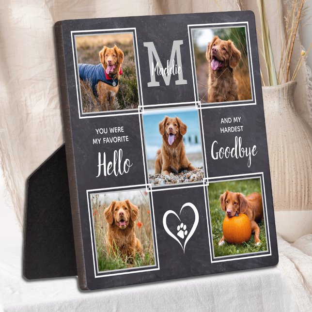 Personalised Pet Memorial Pet Loss 5 Photo Collage Plaque (Creator Uploaded)