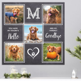 Personalised Pet Memorial Pet Loss Photo Collage Canvas Print