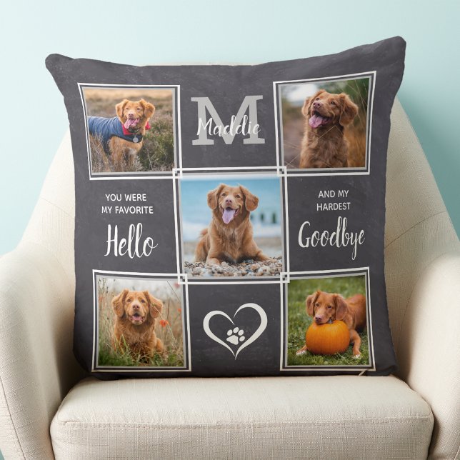 Personalised Pet Memorial Pet Loss Photo Collage Cushion (Creator Uploaded)