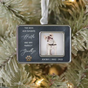 Personalised Pet Memorial Pet Loss Photo Collage Silver Plated Framed Ornament