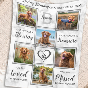 Personalised Pet Memorial Photo Collage Fleece Blanket