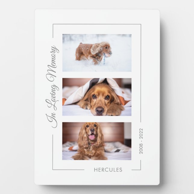 Personalised Pet Memorial Photo Collage Plaque (Front)