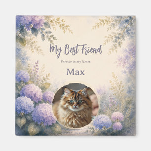 Personalised Pet Memorial Photo Magnet Hydrangea