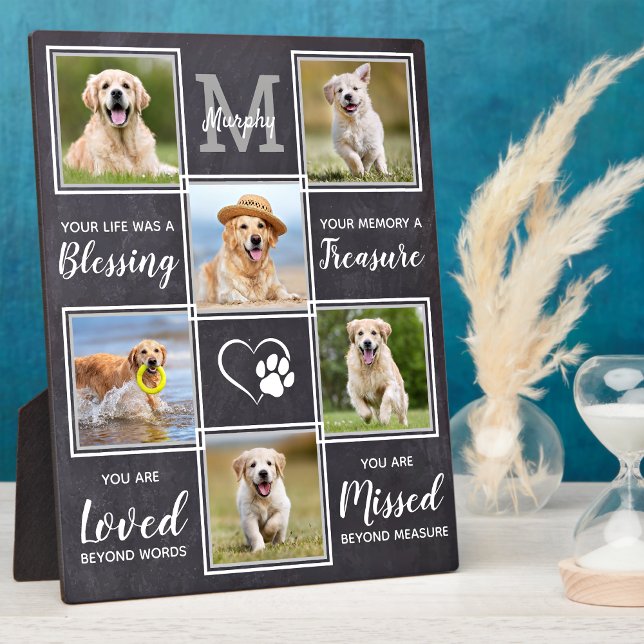Personalised Pet Memorial Unique 6 Photo Collage Plaque (Creator Uploaded)