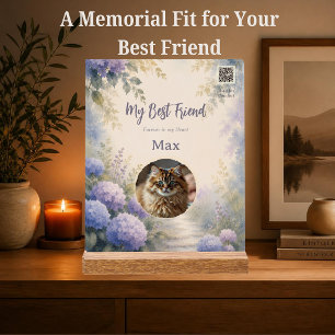 Personalised Pet Memorial with Photo and QR Code Acrylic Sign