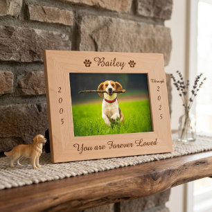 Personalised Pet Memorial Wood Picture Etched Frames