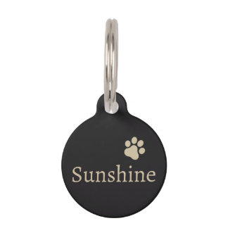 Personalised Pet Name & Address (sand) Pet Tag