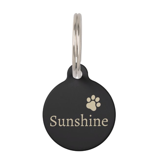 Personalised Pet Name & Address (sand) Pet Tag (Front)