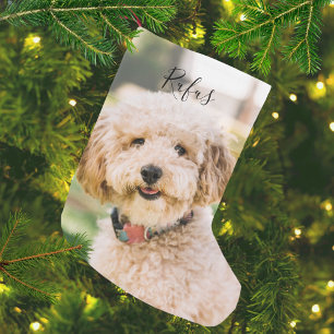 Personalised Pet Name and Photo Small Christmas Stocking