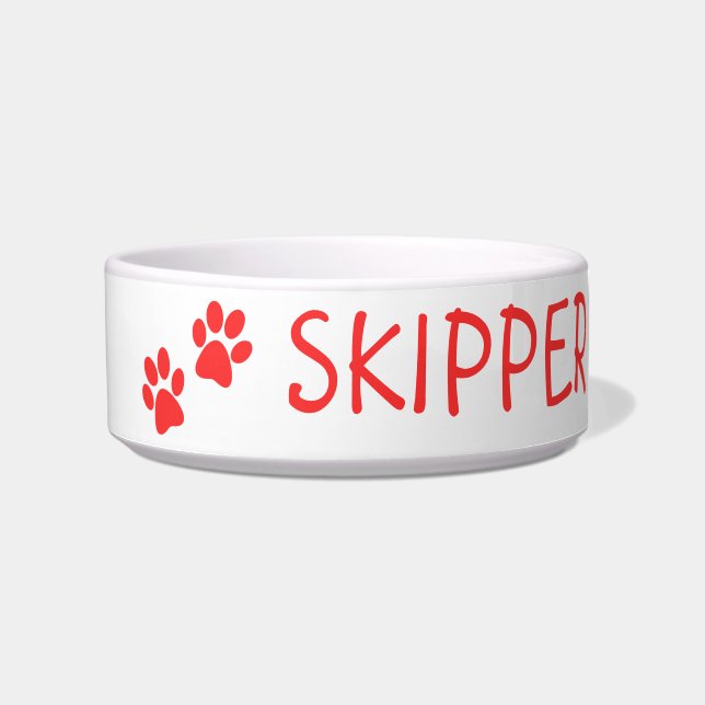 Personalised Pet Name Ceramic Bowl: Perfect Gift! Bowl (Front)