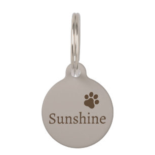 Personalised Pet Name & Contact Brown Tag