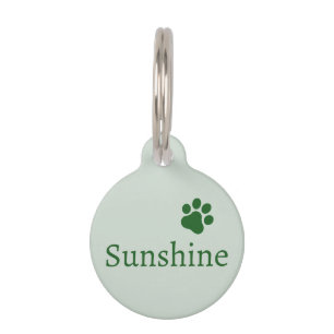 Personalised Pet Name & Contact Green Tag