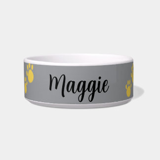 Personalised Pet Name, Paw Print Bowl