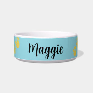 Personalised Pet Name, Paw Print Bowl