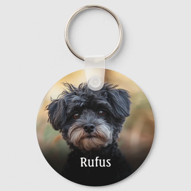Personalised Pet Name Photo Key Ring (Front)