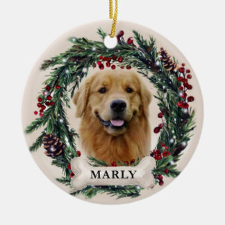 Personalised Pet Ornament, Dog Christmas 2022 Ceramic Tree Decoration