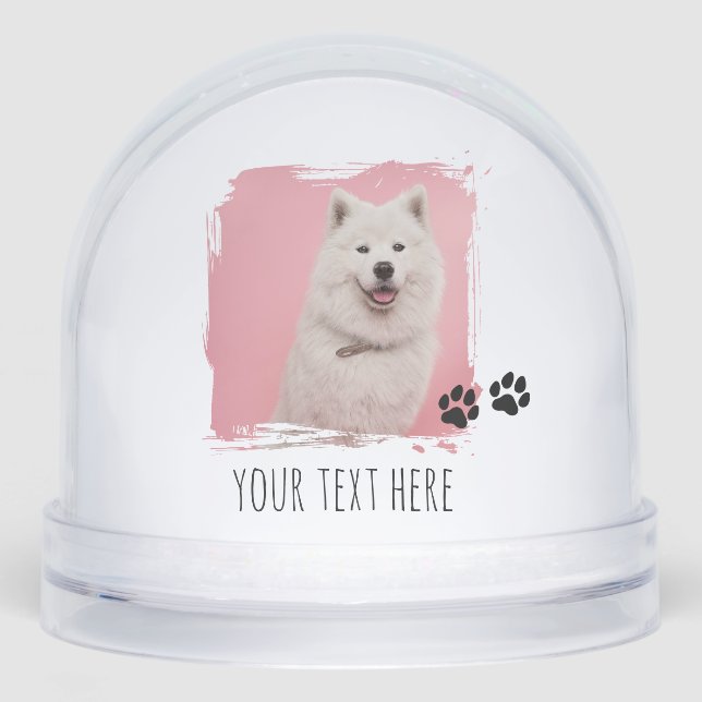 Personalised Pet Paws Photo Cup Custom Picture Snowglobe (Front)