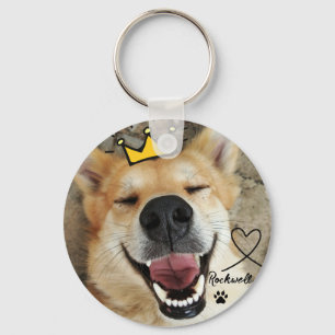 Personalised Pet Photo And Name Dog Key Ring