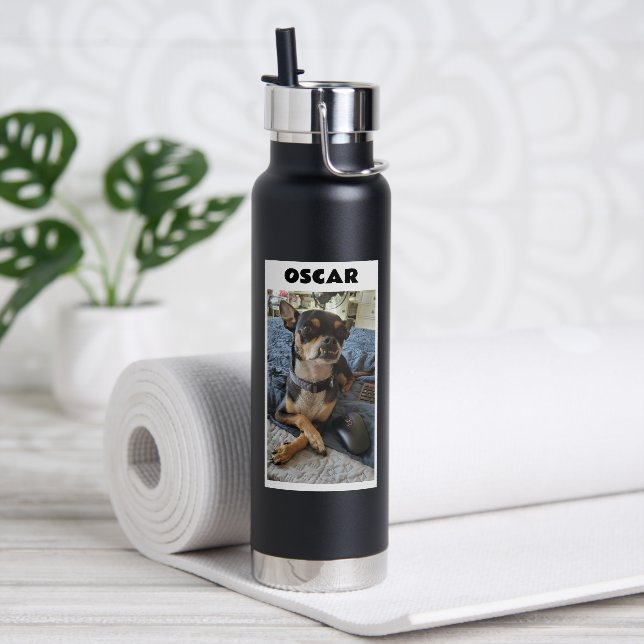 Personalised Pet Photo and Name      Water Bottle (Yoga)