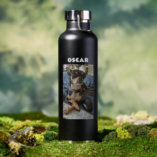 Personalised Pet Photo and Name    Water Bottle